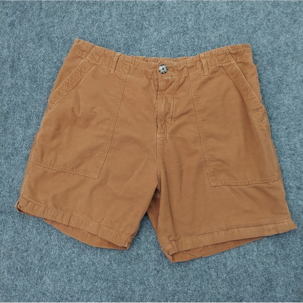 Mollusk California Corduroy Shorts Men XL Brown Pockets Chino Flat Front Bermuda